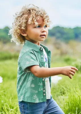 1112 - S/s shirt for baby boy - Eucalyptus