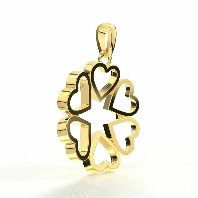 22k Solid Yellow Gold Ladies Jewelry Elegant Infinity Heart Pendant CGP23