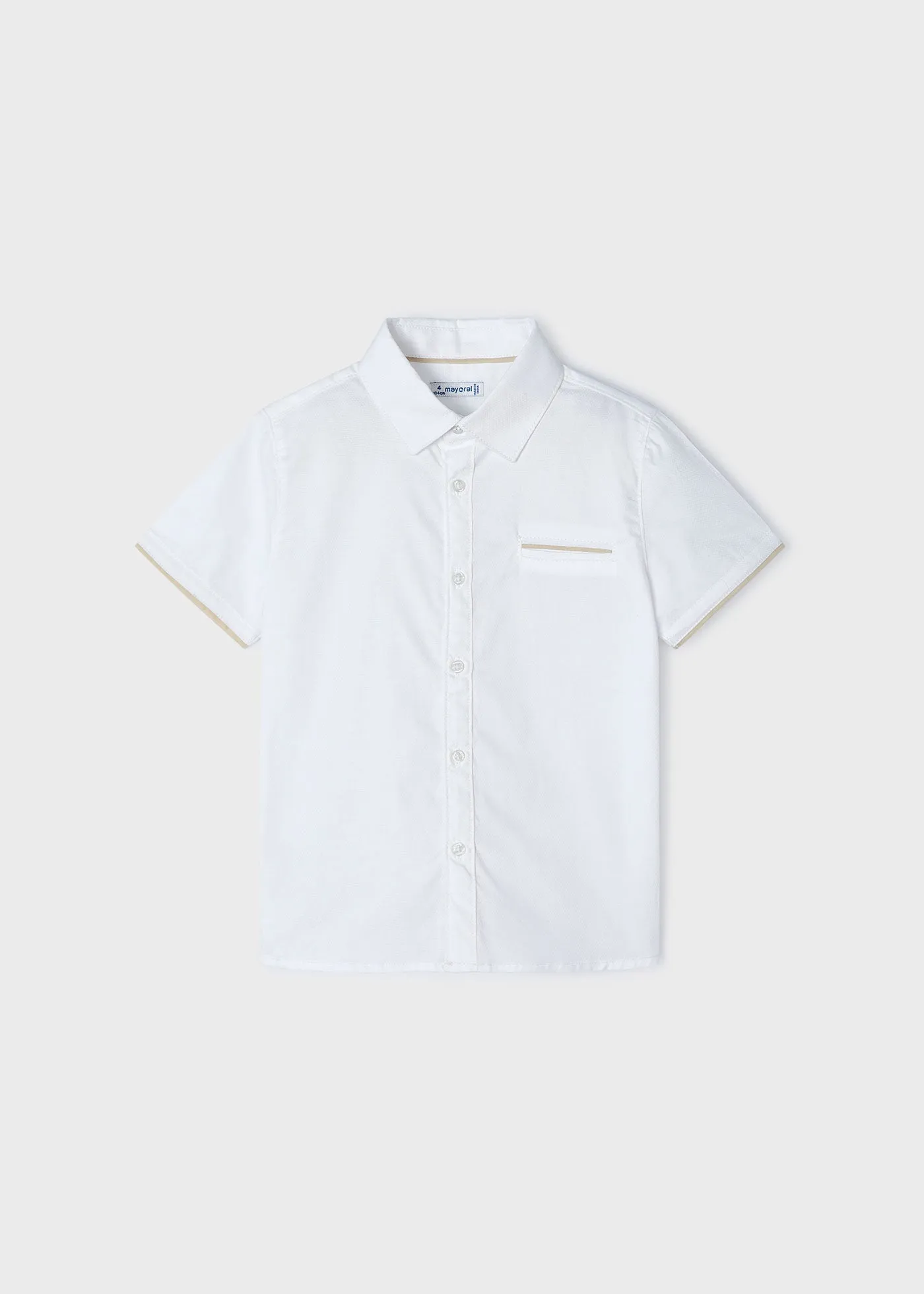 3112 - S/s button down shirt for boy - White