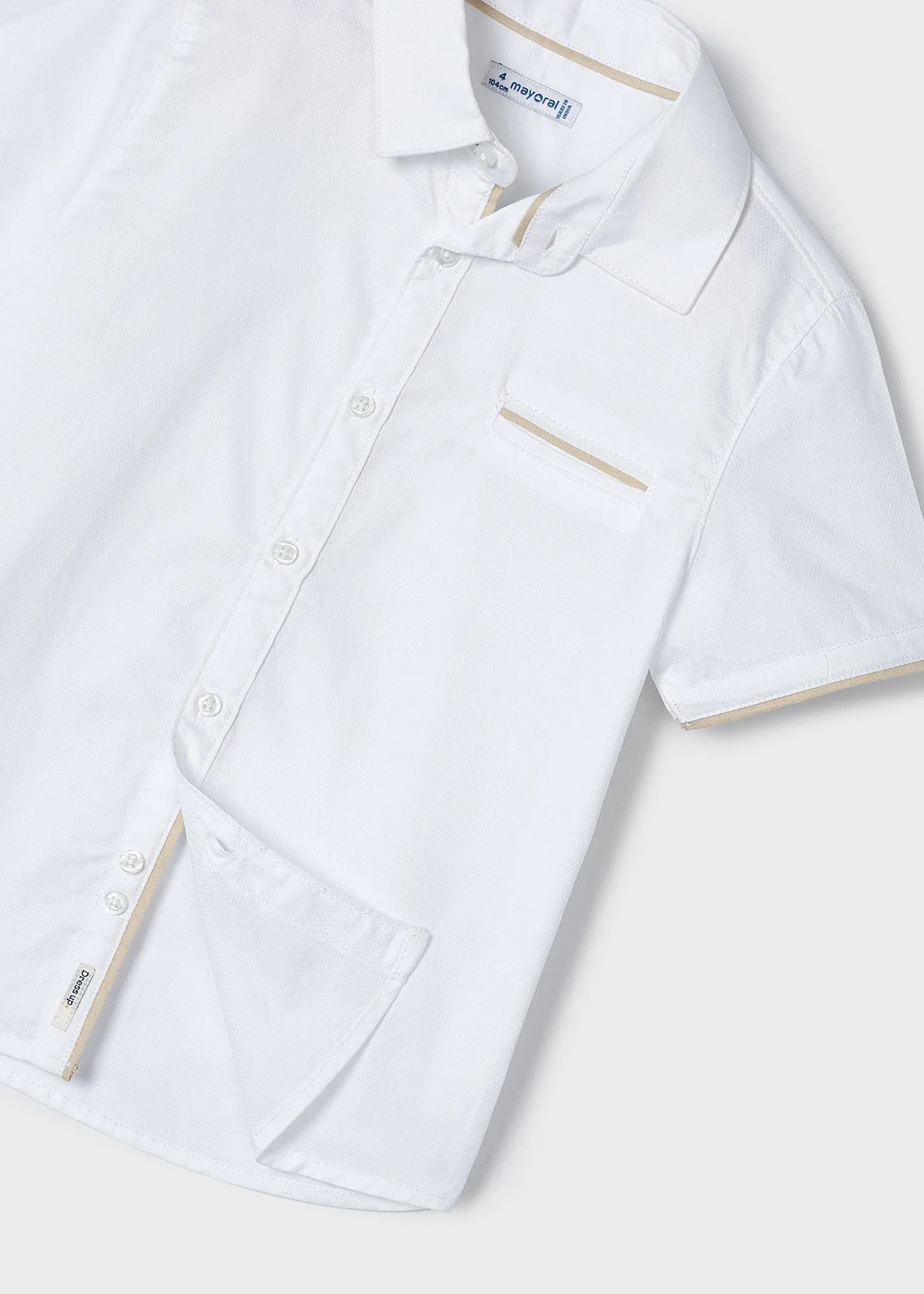 3112 - S/s button down shirt for boy - White