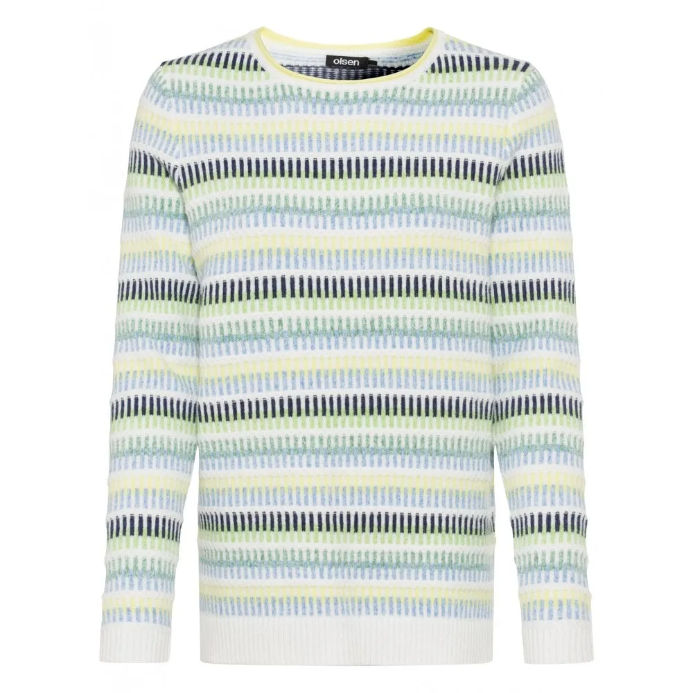 4259 Olsen- Super Soft Multi Colour Knit Jumper- Kiwi