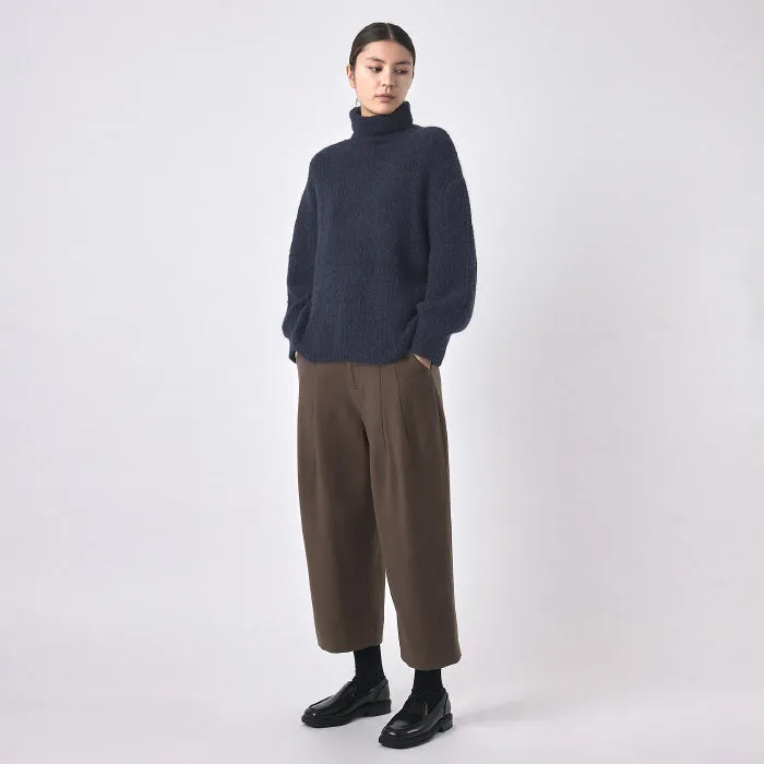 7115 By Szeki Woman Brushed Airy Turtleneck Sweater Navy