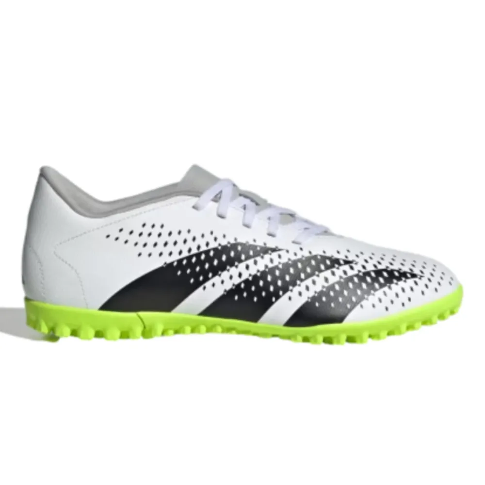 Adidas Men's Predator Accuracy.4 Turf Football Shoe (Cloud White/Core Black/Lucid Lemon)