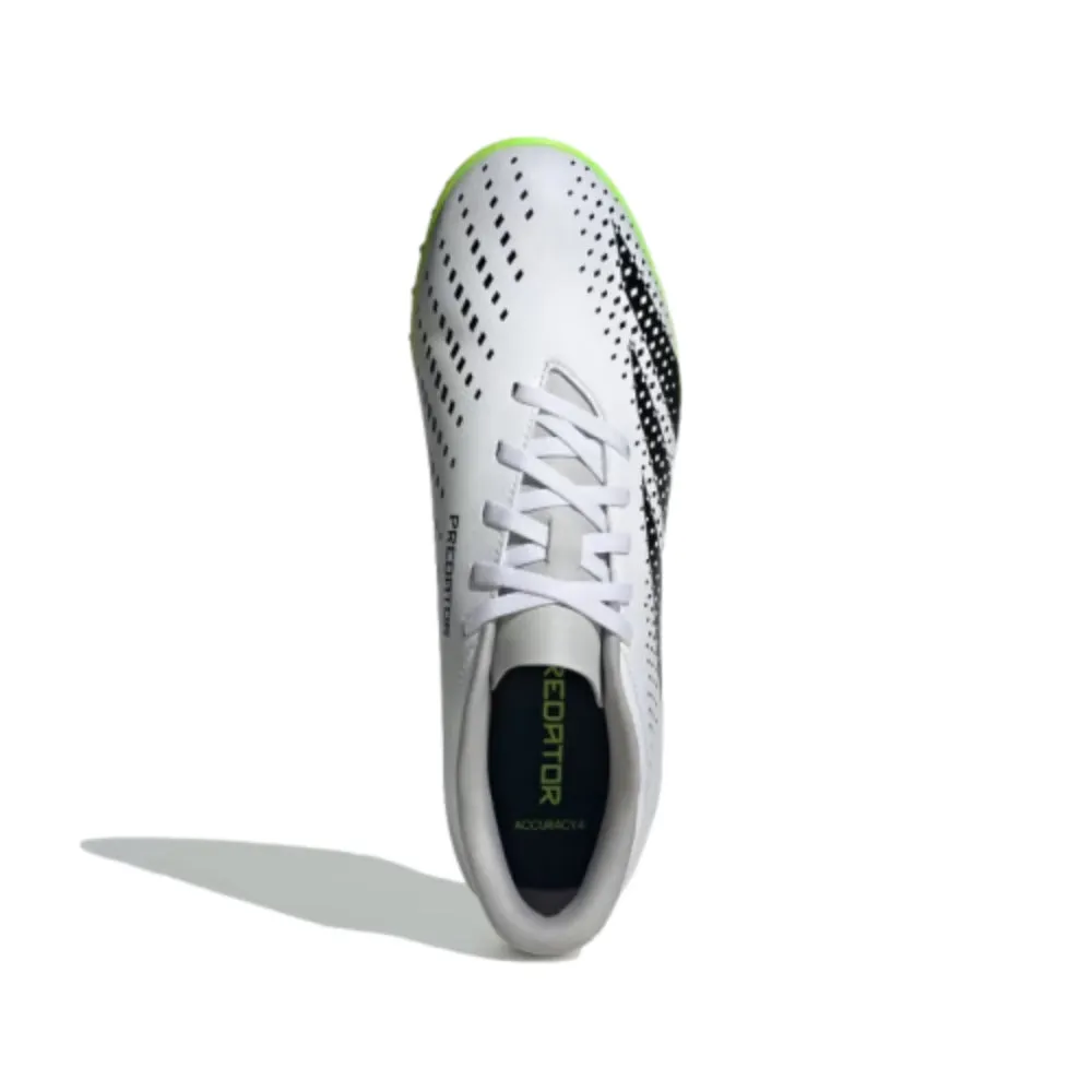 Adidas Men's Predator Accuracy.4 Turf Football Shoe (Cloud White/Core Black/Lucid Lemon)