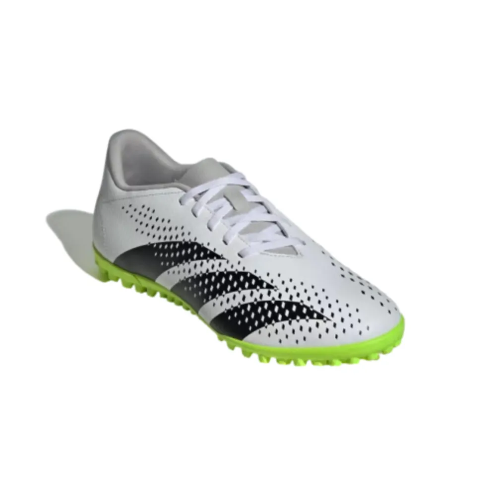 Adidas Men's Predator Accuracy.4 Turf Football Shoe (Cloud White/Core Black/Lucid Lemon)