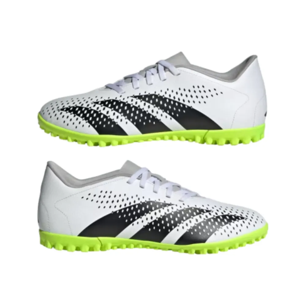 Adidas Men's Predator Accuracy.4 Turf Football Shoe (Cloud White/Core Black/Lucid Lemon)