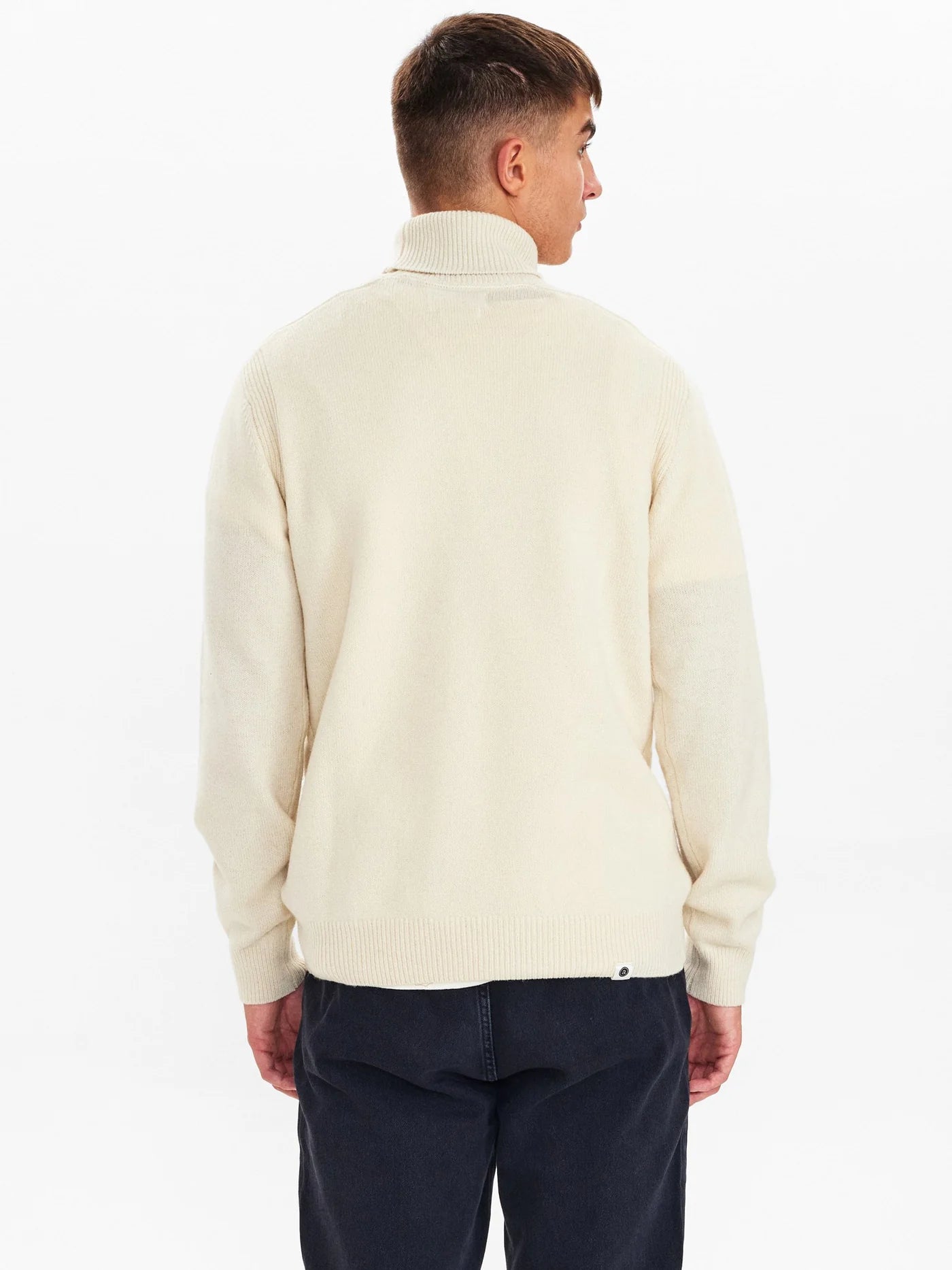 ANERKJENDT Aknico Solid Lambswool Roll Neck - Tofu