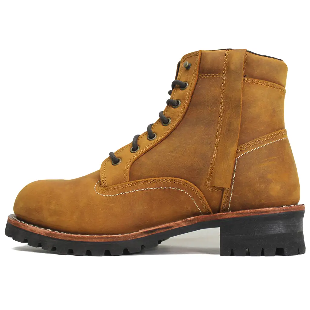 Bentler 6 Inch Full Grain Leather Men's Ankle Biker Boots