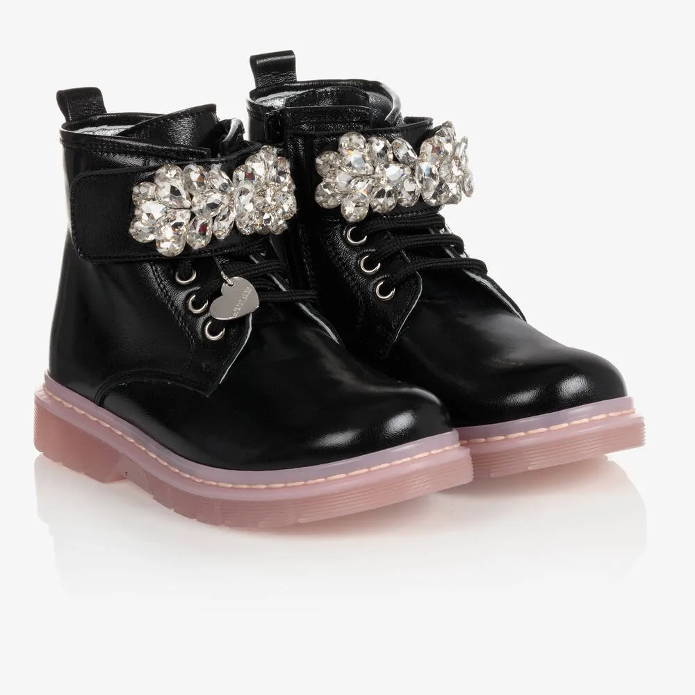 Black Patent Leather Boots