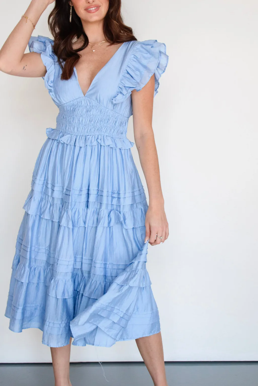 Blake Ruffle Midi Dress