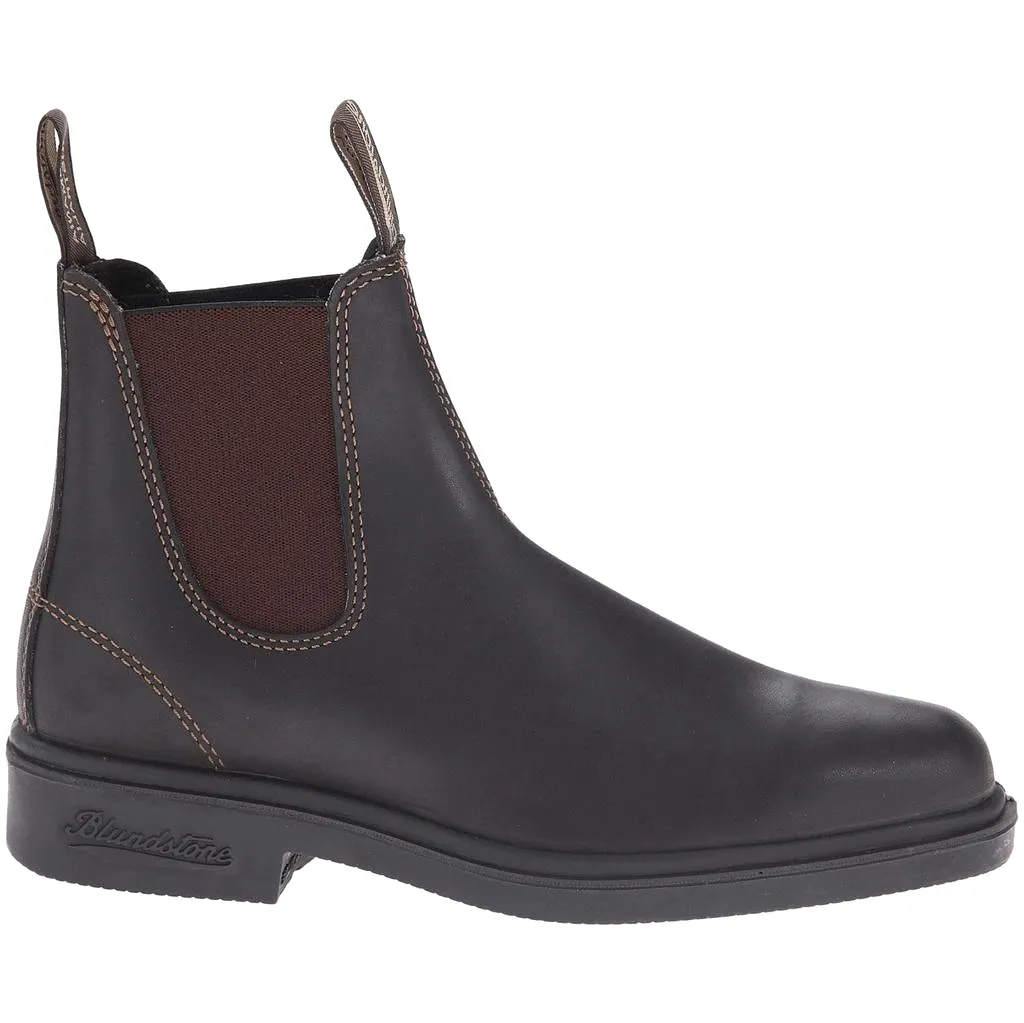 Blundstone 062 Stout Brown Unisex Leather Square-toe Ankle Slip-on Chelsea Boots - UK 7