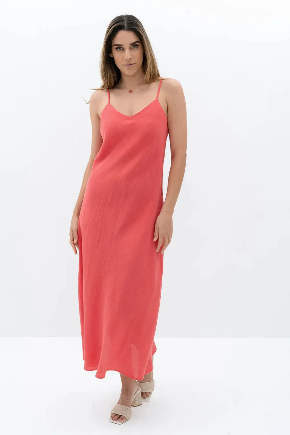 CASA SLIP DRESS POPPY