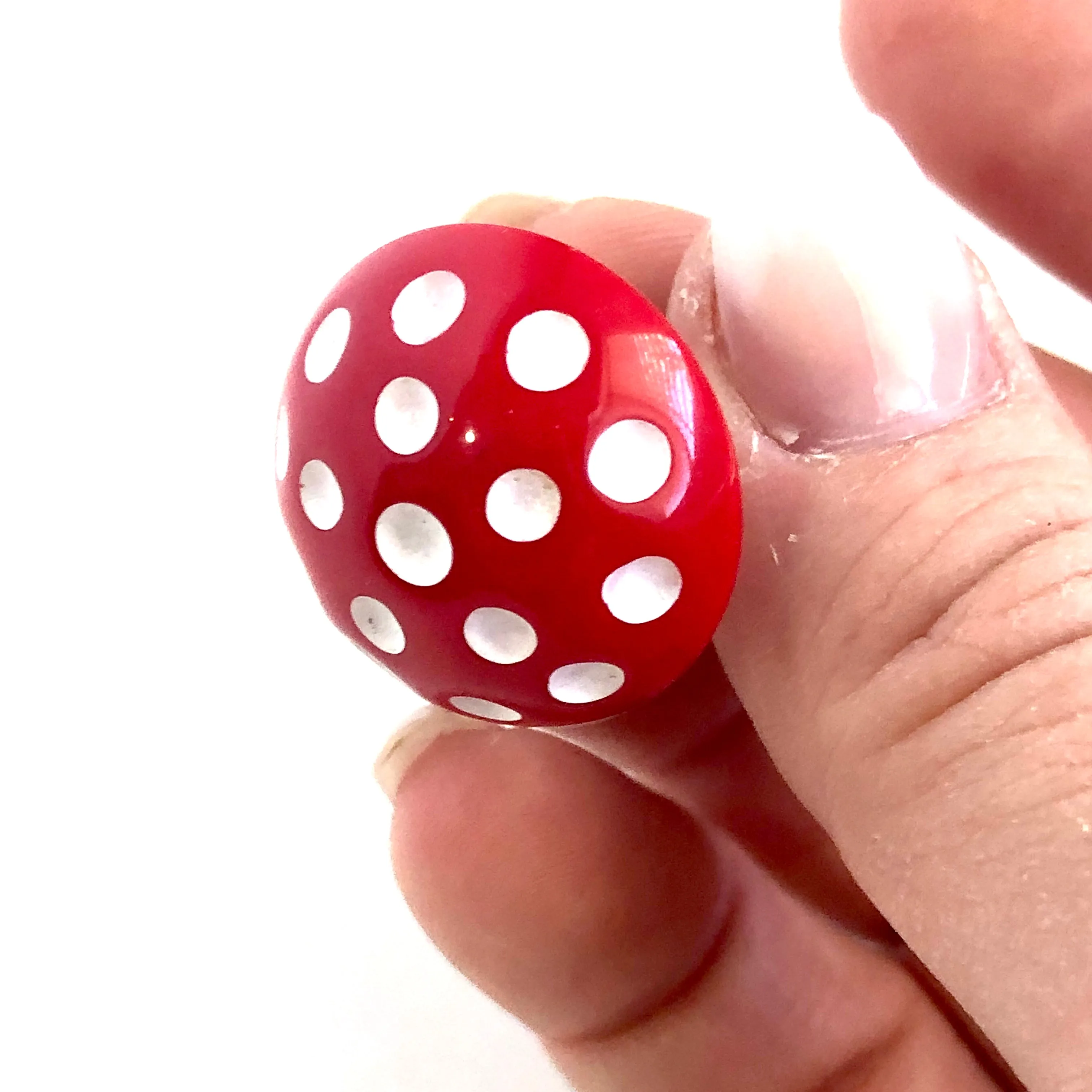 Cherry Red Polka Dot Lapel Pin