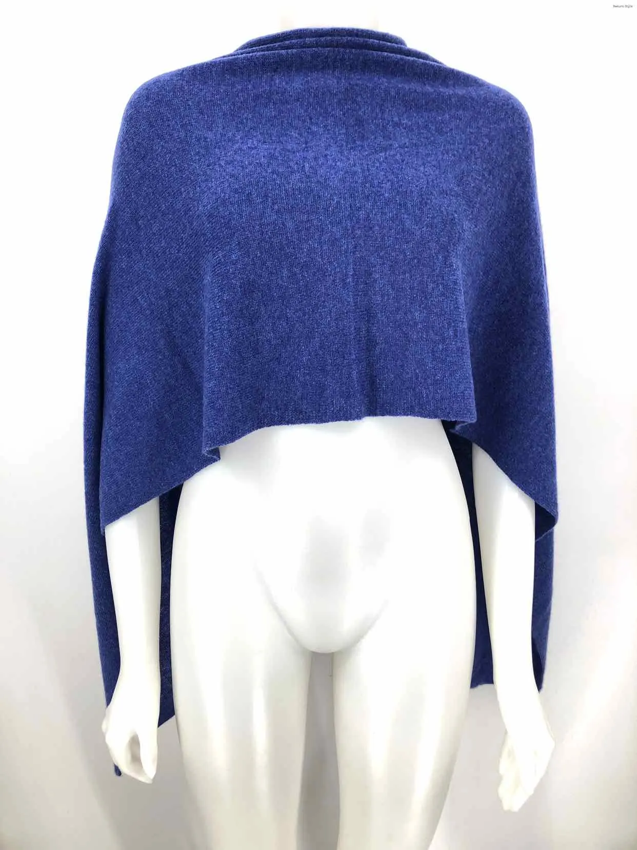 CLAUDIA NICHOLE Blue Cashmere Poncho Size One Size (M) Sweater