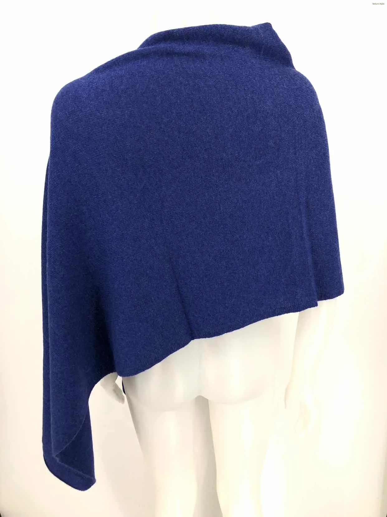 CLAUDIA NICHOLE Blue Cashmere Poncho Size One Size (M) Sweater