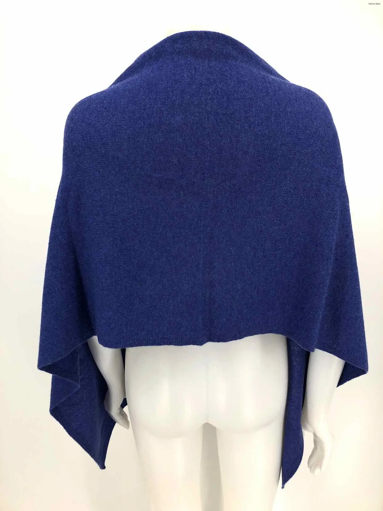 CLAUDIA NICHOLE Blue Cashmere Poncho Size One Size (M) Sweater