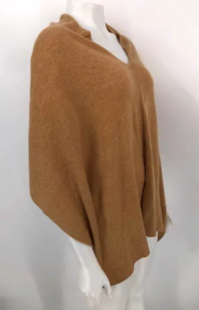 CLAUDIA NICHOLE Tan Cashmere Poncho Size One Size (M) Sweater