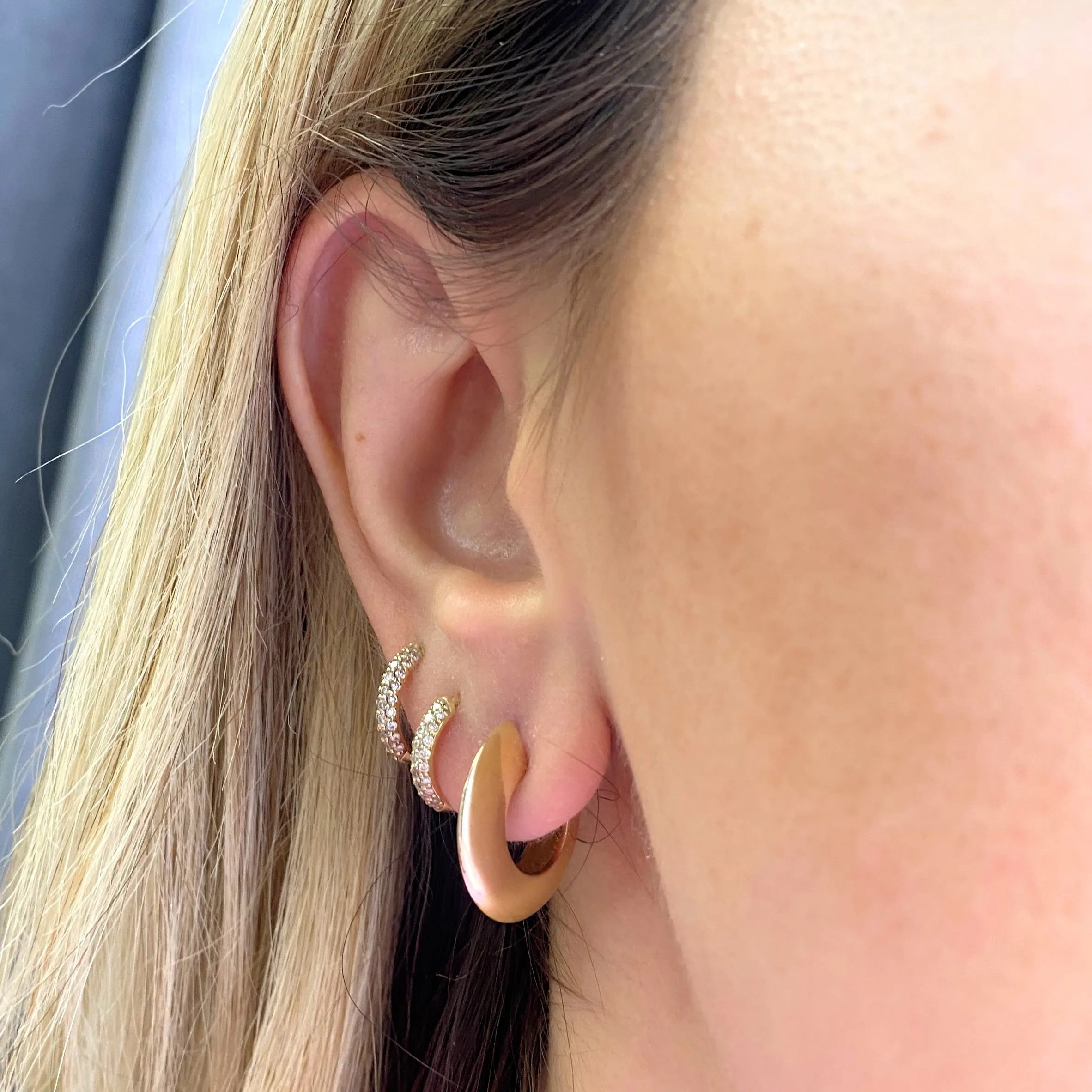 Crescent Dome Hoop Earrings