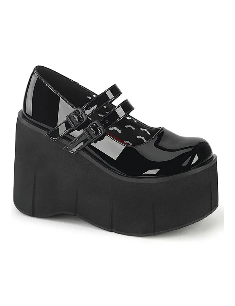 DEMONIA KERA 08 PLATFORM MARYJANES - PATENT BLACK