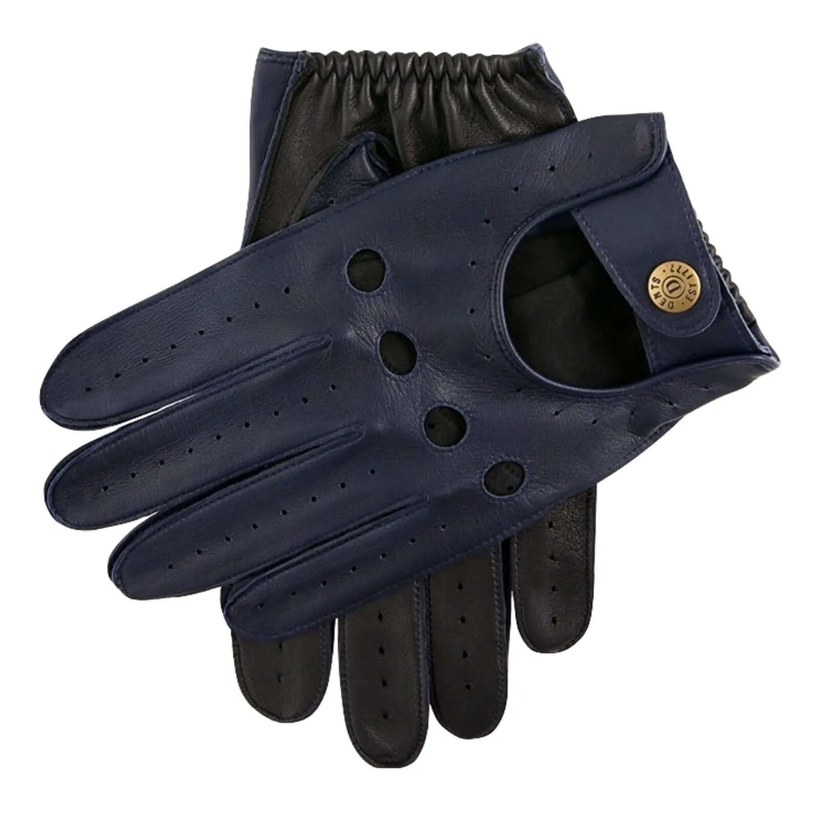 Dents Waverley Mens Leather Driving Gloves - Royal Blue/Black