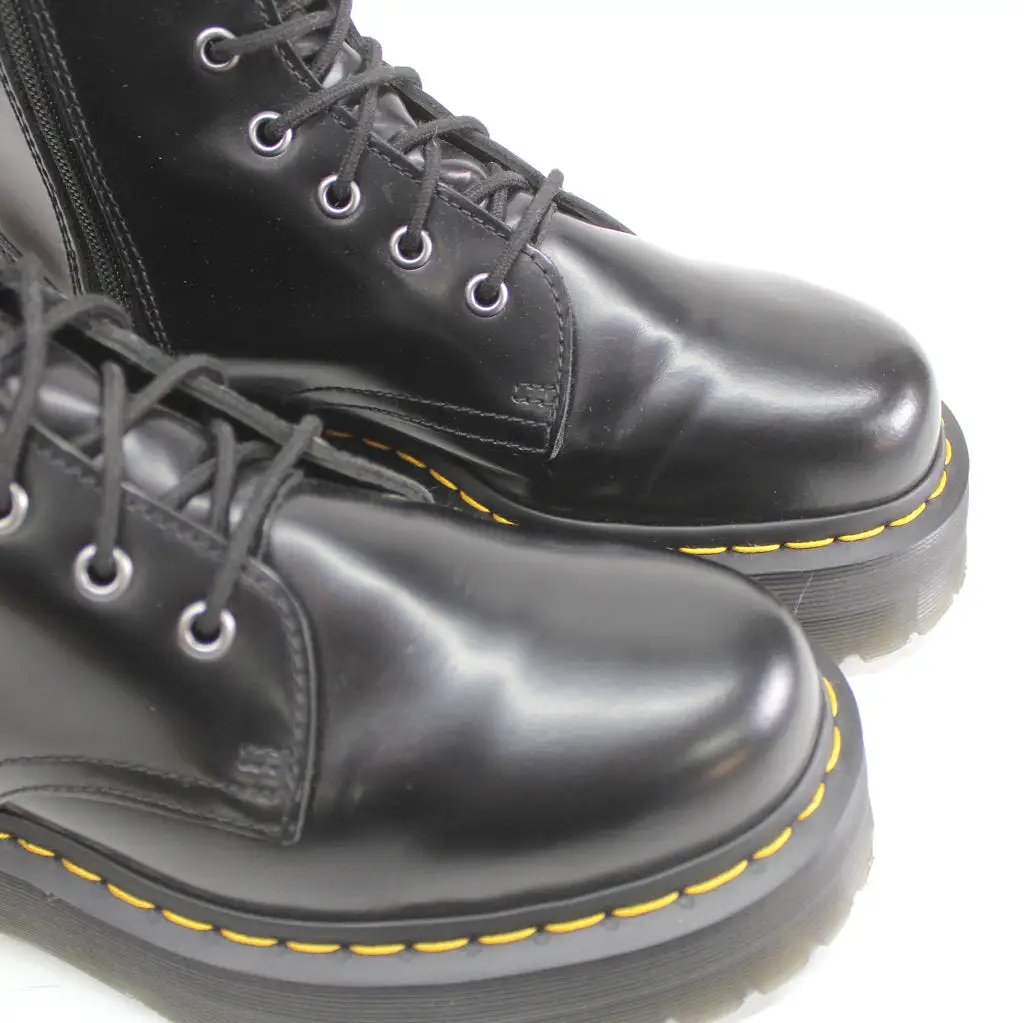 Dr. Martens Jadon Black Unisex Leather Mid-calf 8-eye Boots - UK 7