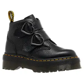 Dr. Martens Womens Boots Devon Heart Buckles Straps Goodyear-Welt Leather - UK 6