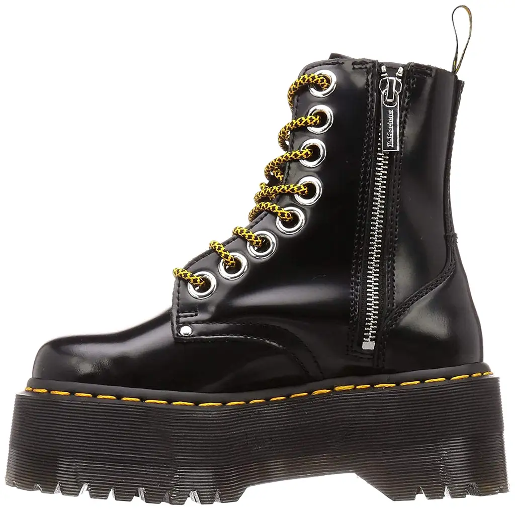 Dr. Martens Womens Boots Jadon Max Casual Ankle Lace-Up Zip-Up Buttero Leather - UK 6