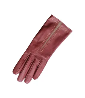 Eastern Counties Leather Womens/Ladies Sadie Contrast Panel Gloves (Taupe/Oxblood) - UTEL266