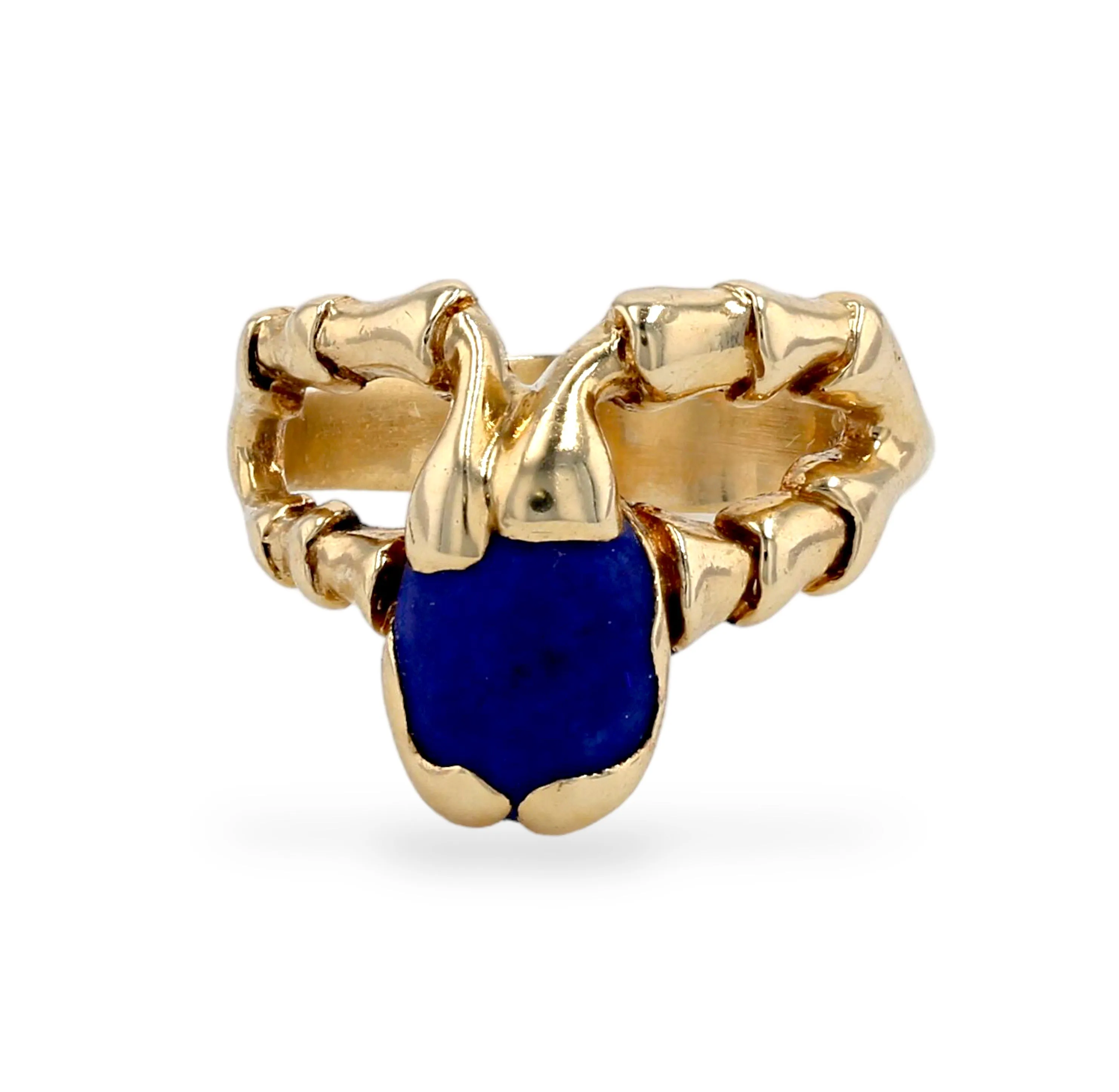 Ebros Egyptian Scarab solid 14k ring