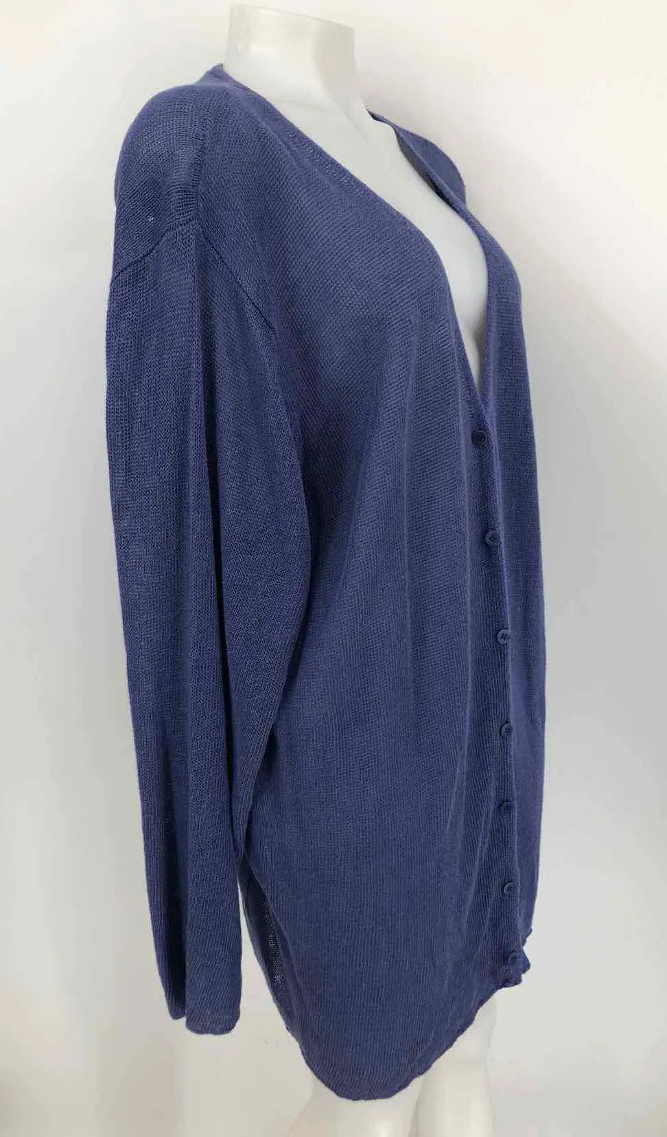 EILEEN FISHER Purple Knit Longsleeve Cardigan Size X-LARGE Sweater