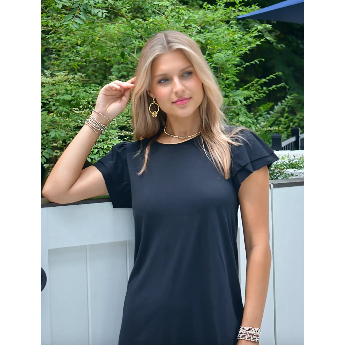 Flutter Dress in Black