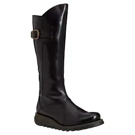 Fly London Womens Boots MOL 2 Wedge Knee High Leather - UK 4