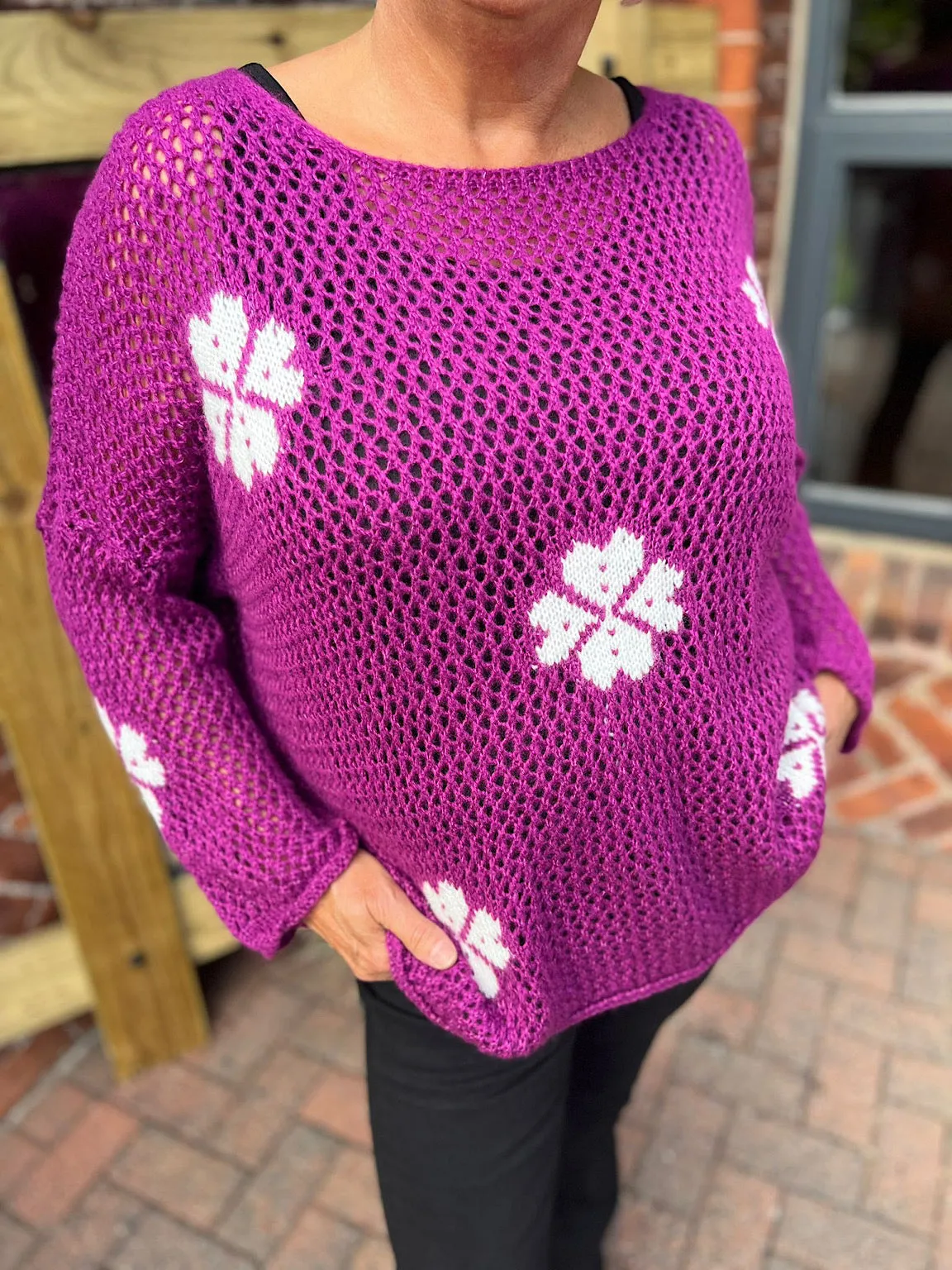 Four Leaf Clover Loose Knit Fray