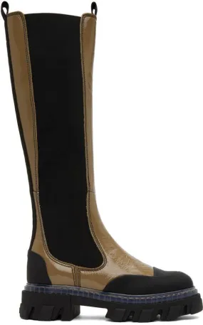 GANNI Khaki Cleated Boots