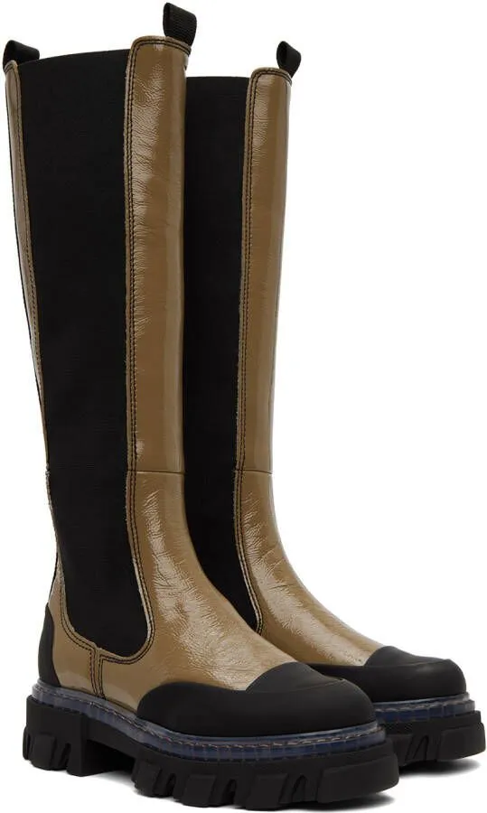 GANNI Khaki Cleated Boots