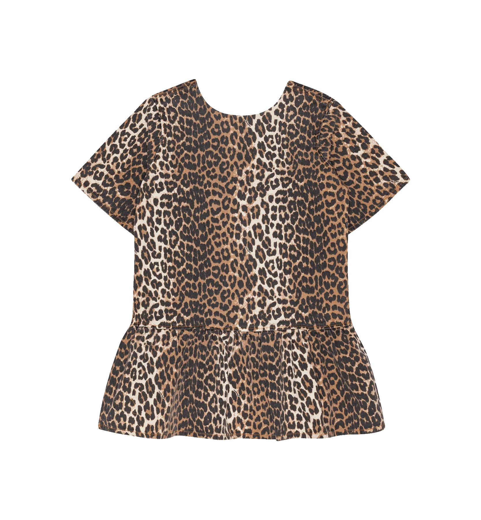 GANNI Leopard Open-Back Mini Dress