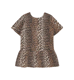 GANNI Leopard Open-Back Mini Dress