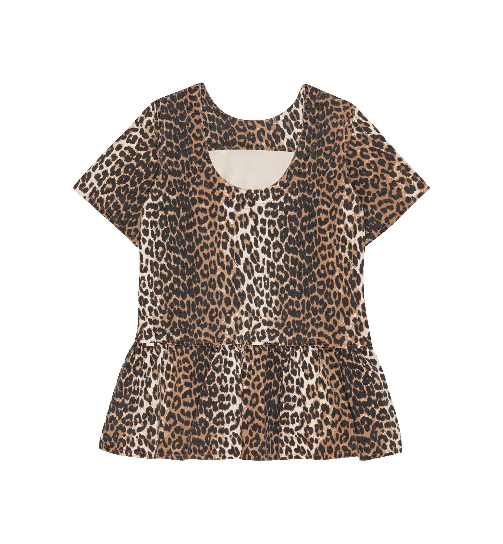 GANNI Leopard Open-Back Mini Dress