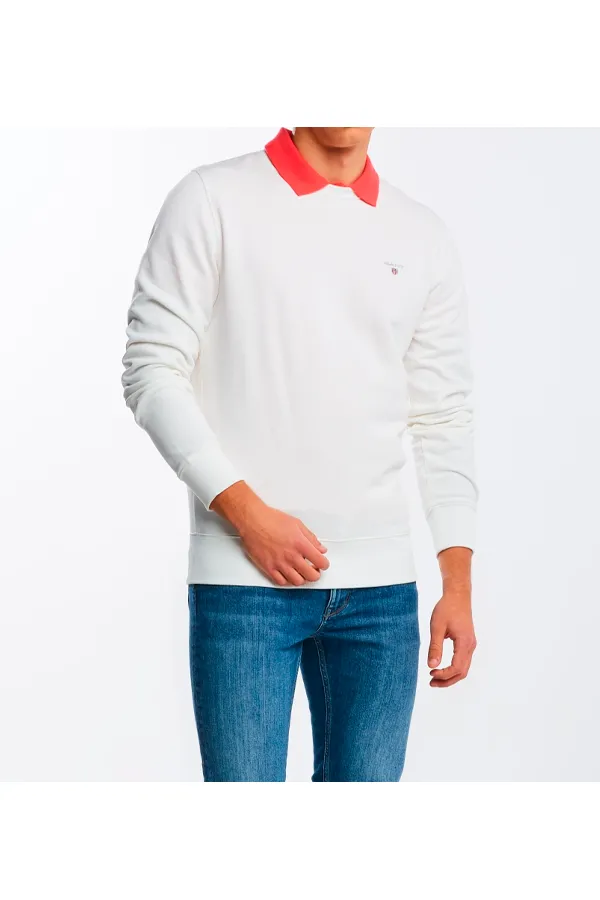 GANT Basic Crew Sweatshirt White