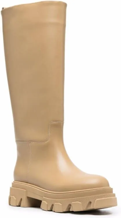 GIABORGHINI chunky leather boots Neutrals