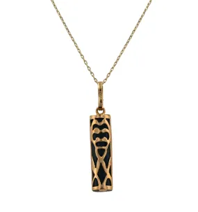 Gold 14k chain bar 18k pendant