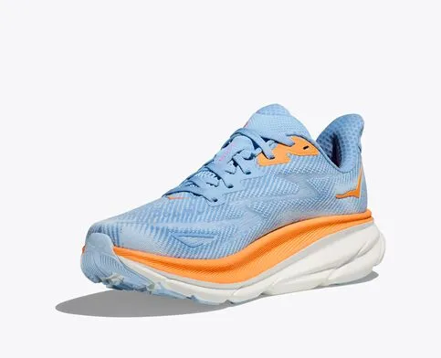 Hoka Women’s Clifton 9 Running Shoes-Airy Blue/Ice Water **Wide Width**