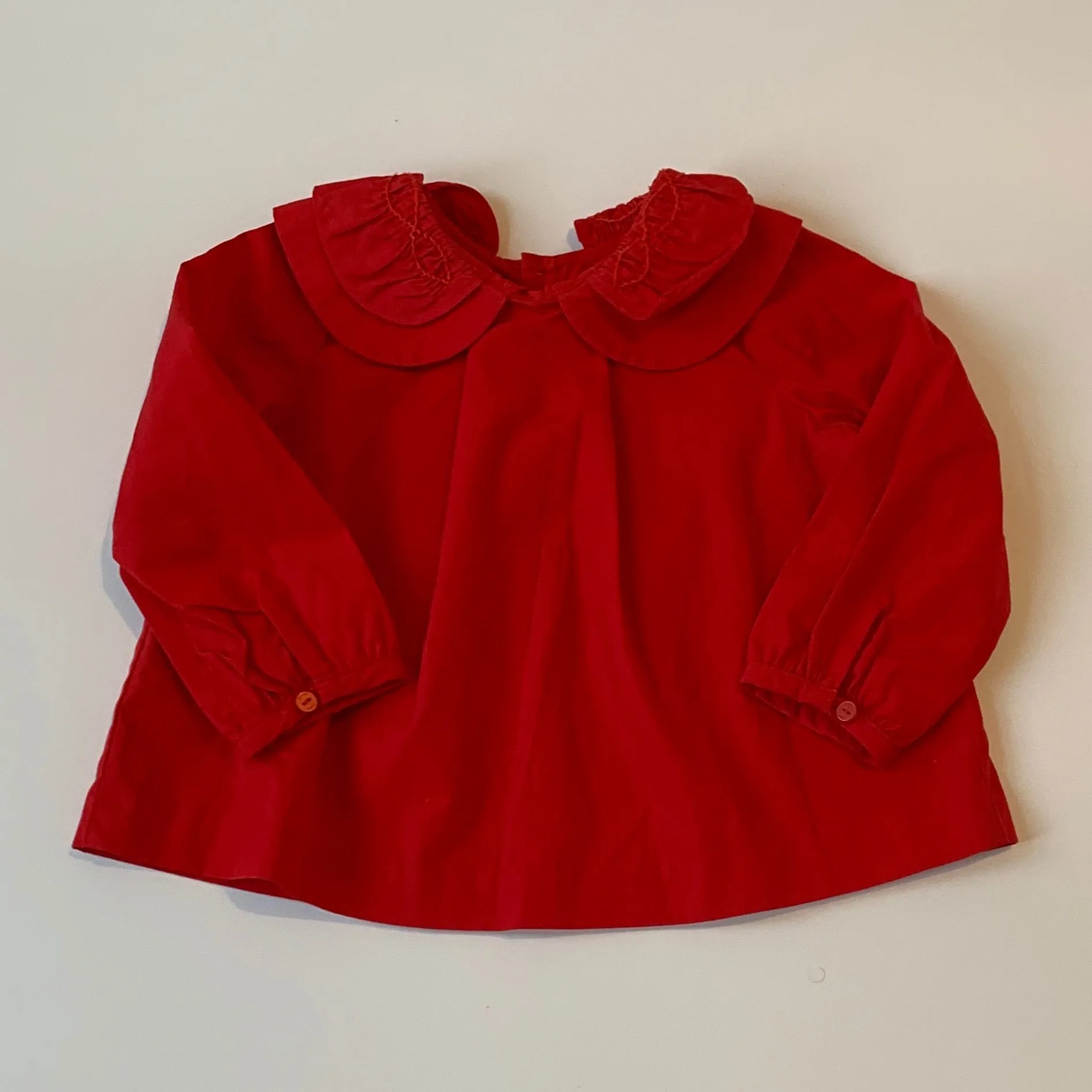 Jacadi Red Cotton Blouse With Collar: 18 Months