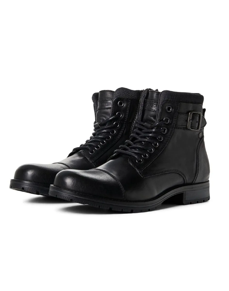 Jack & Jones Albany Leather Boots Anthracite