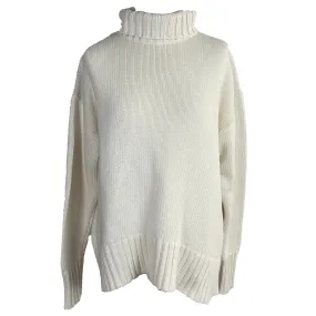 Joseph Ecru Sloppy Joe Chunky Knit Sweater S/M