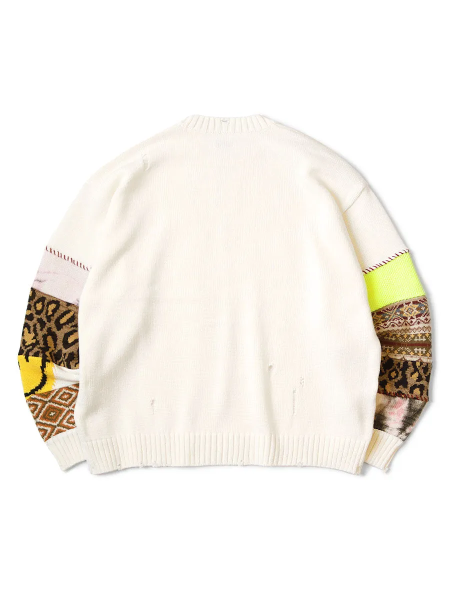 Kapital 5G Cotton Knit Hippie Sleeve Crew Sweater