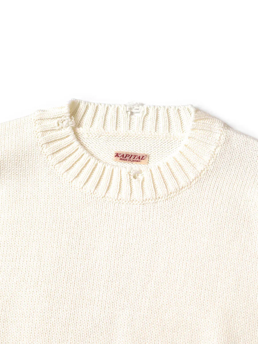 Kapital 5G Cotton Knit Hippie Sleeve Crew Sweater