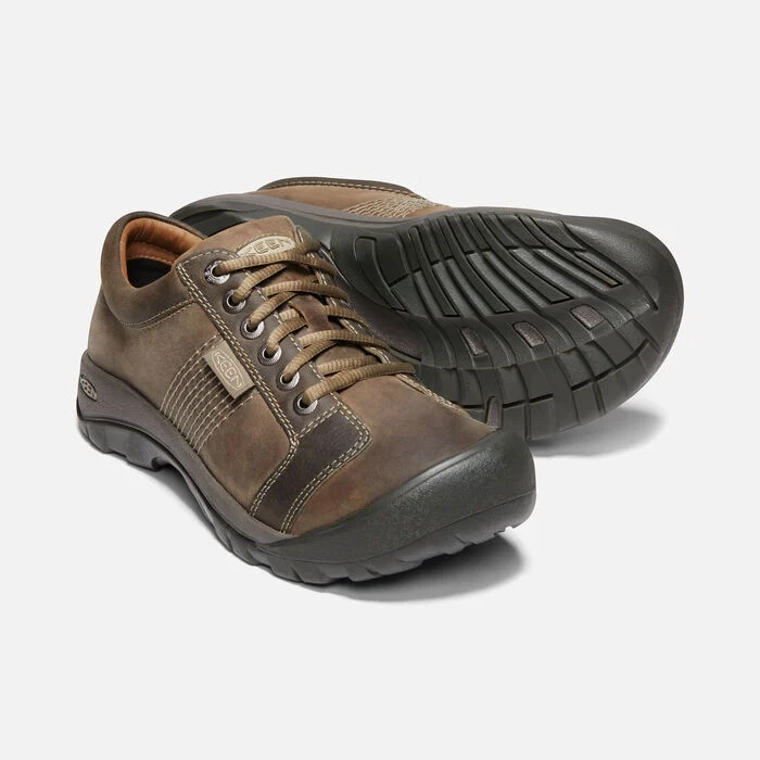 Keen Mens Austin Casual Leather Lace Shoe- Brindle/Bungee Cord Leather