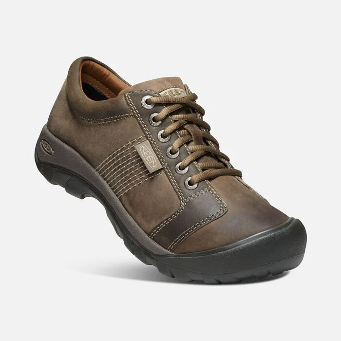 Keen Mens Austin Casual Leather Lace Shoe- Brindle/Bungee Cord Leather