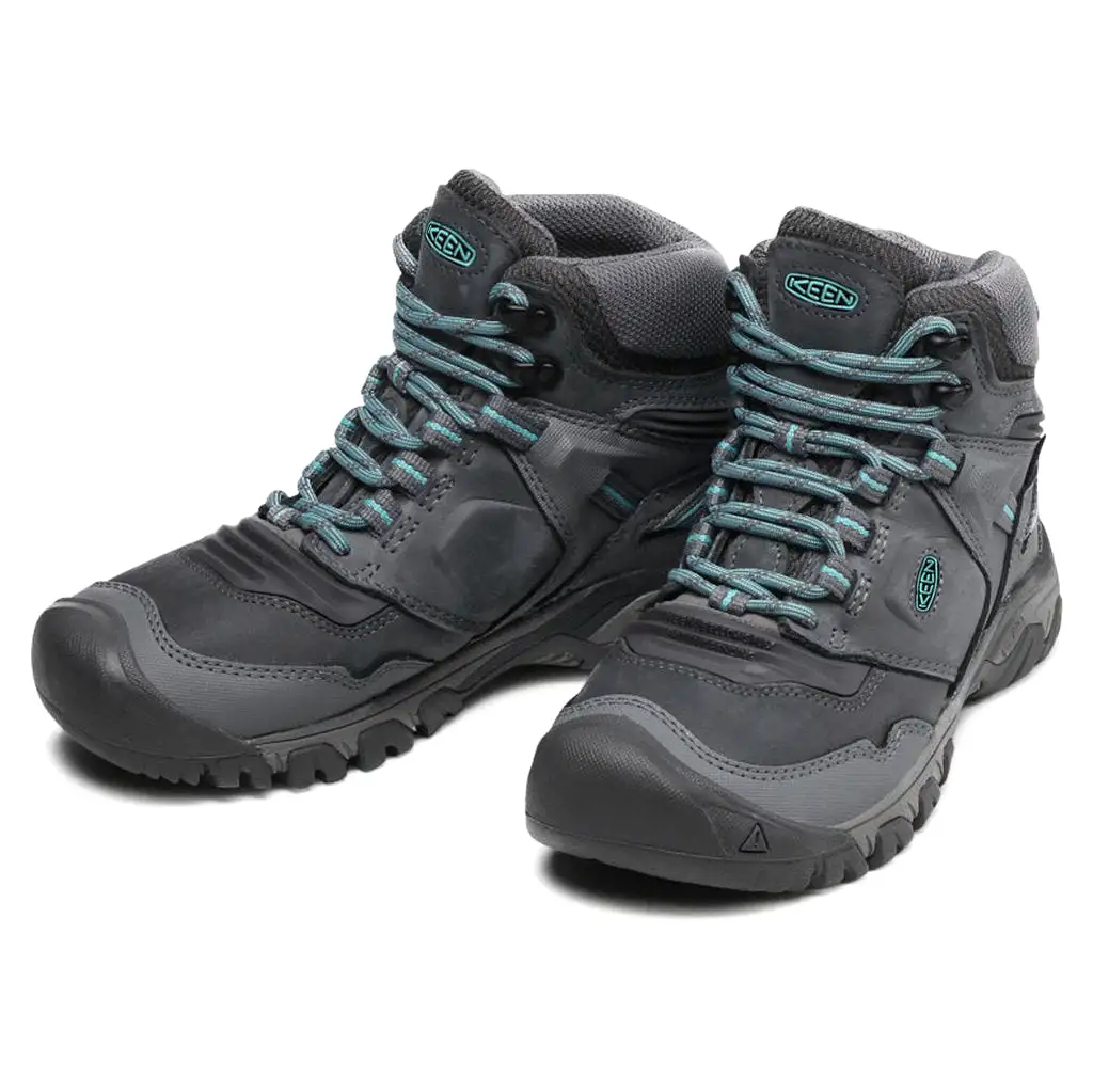 Keen Womens Boots Ridge Flex Mid WP Lace-Up Ankle Hiking Leather Textile - UK 6.5